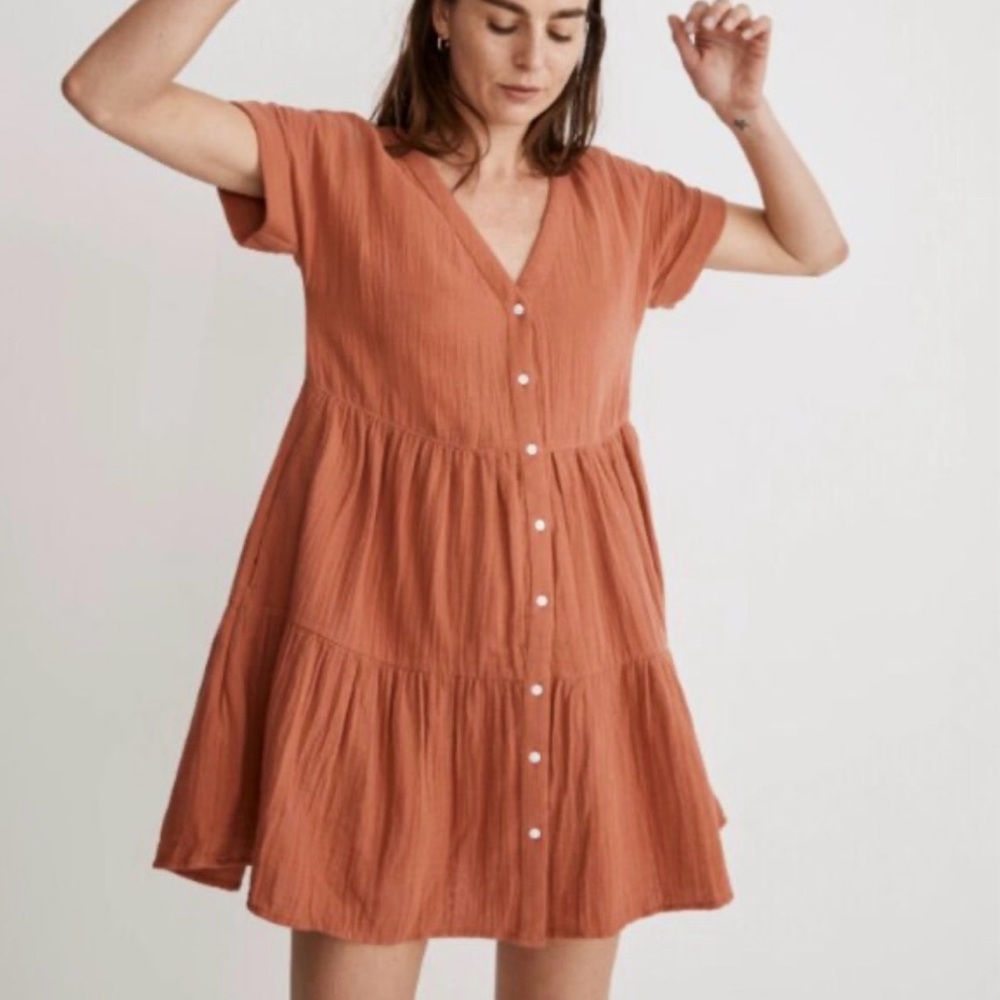 Madewell Light Spun Terracotta Dress Large
